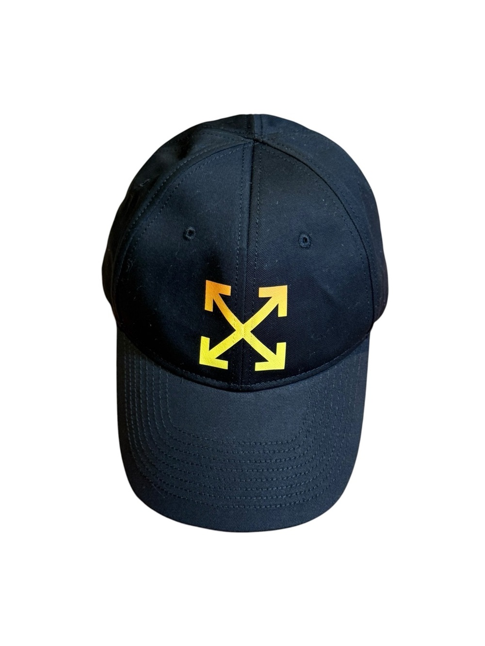 Off-White Baseball Cap with Yellow Arrow Logo